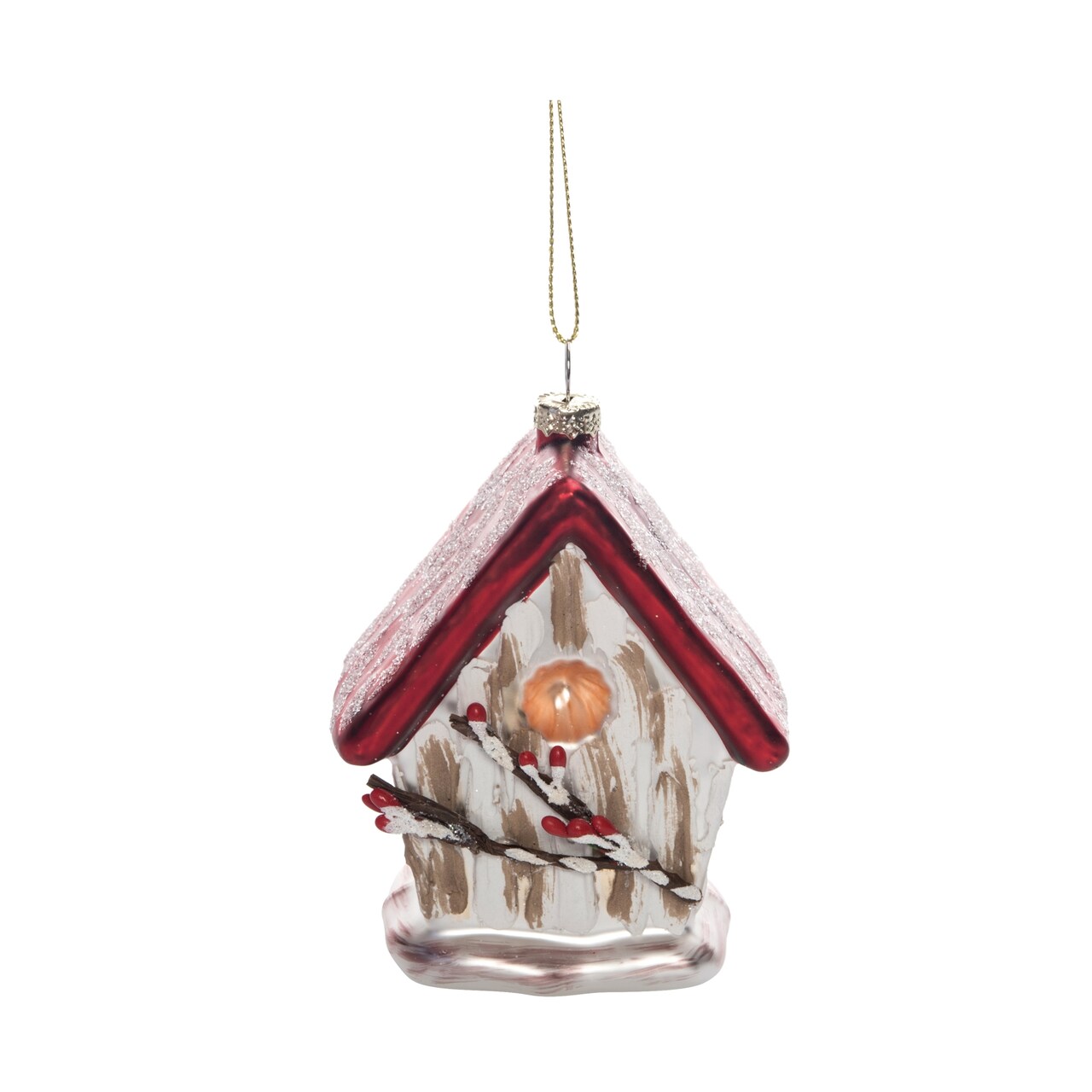 Multicolor Glass Christmas Rustic Bird House Ornament Festive Tree Decoration Perfect Holiday Gift